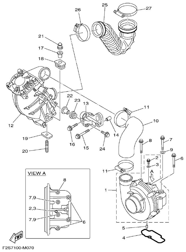Yamaha FA1800A-M INTAKE 2 parts diagram
